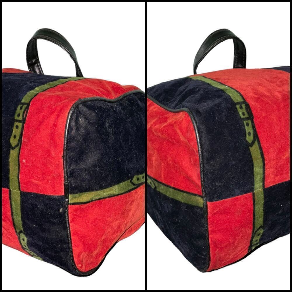 Vintage Roberta di Camerino Velour Trompe L'oeil Duffle Boston Bag - Picture 4 of 14